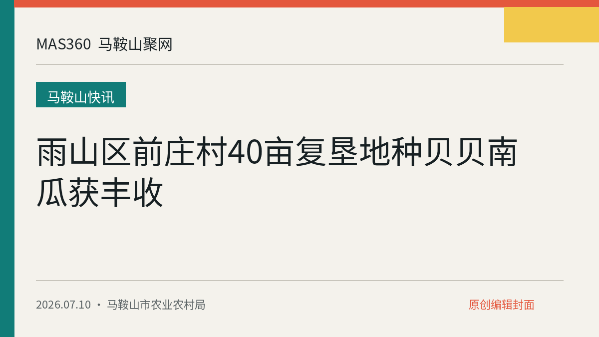 雨山区前庄村40亩复垦地种贝贝南瓜获丰收